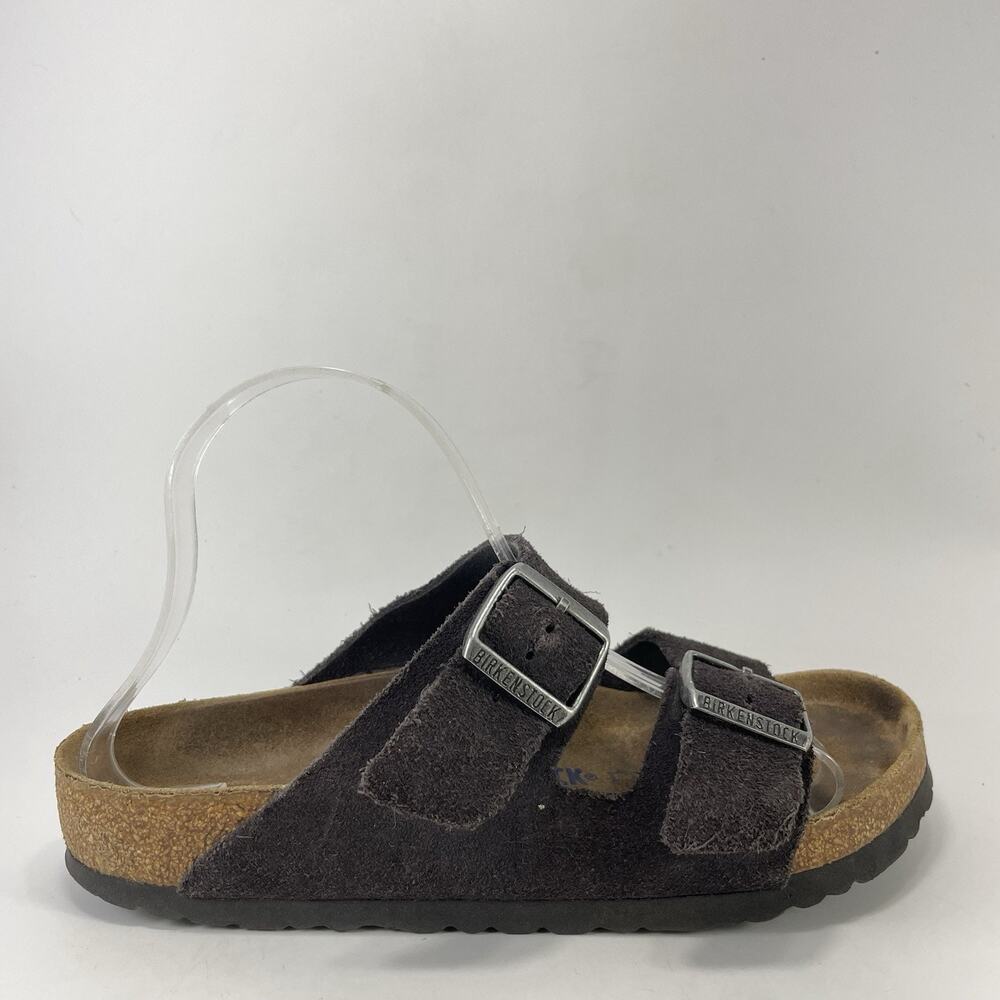 Birkenstock Arizona Brown Suede Soft Footbed Womens Size 39, 8-8.5 Slide Soft FB